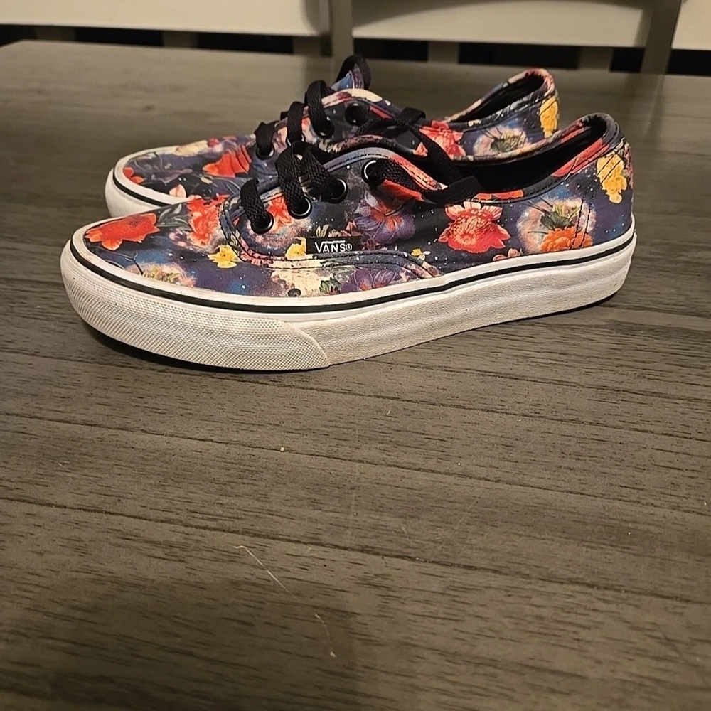 Vans Kids Floral Sneakers - Navy and Multicolor